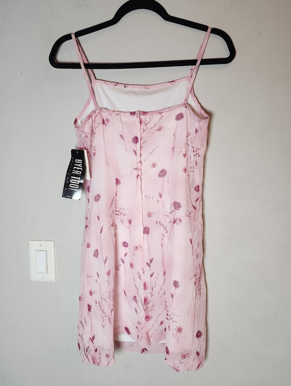 NWT Vtg 90s Y2K Byer Too! California Mini Dress Pink Purple Floral Size 7 - Picture 4 of 15